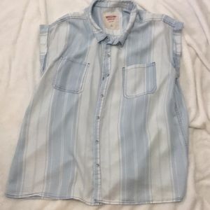 Striped chambray shirt